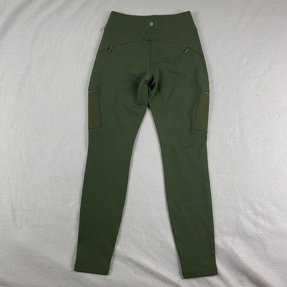 Athleta Womens Headlands Hybrid High Rise Cargo Tight Leggings 2 green Hiking - Picture 4 of 9
